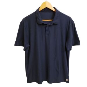 Vuori Men's Navy Blue Collared 3-Button Polo Shirt